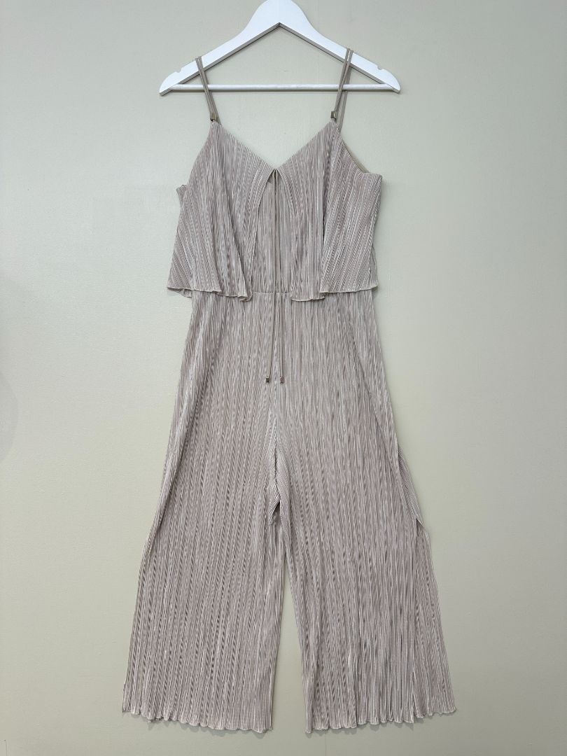 Coast Silver Plisse Jumpsuit - Size 12