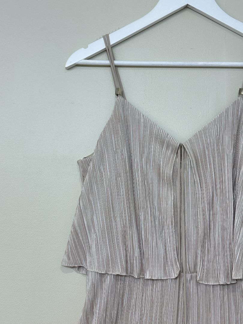 Coast Silver Plisse Jumpsuit - Size 12