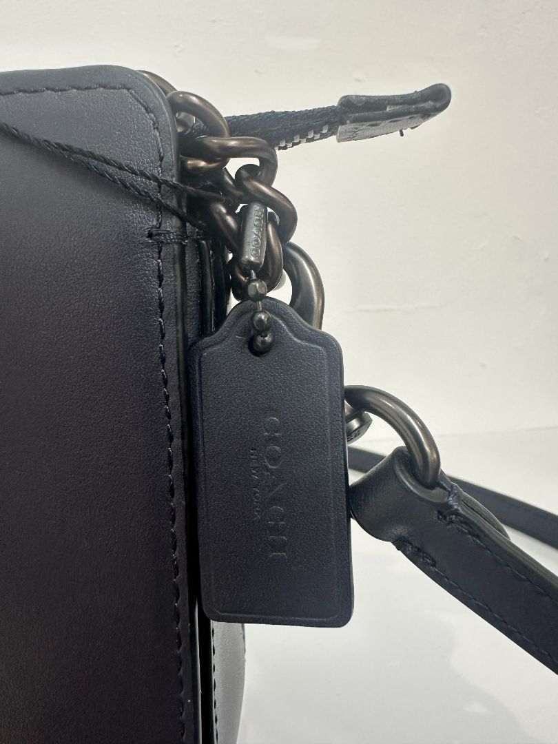 Coach Navy Blue Signature Chain Bag