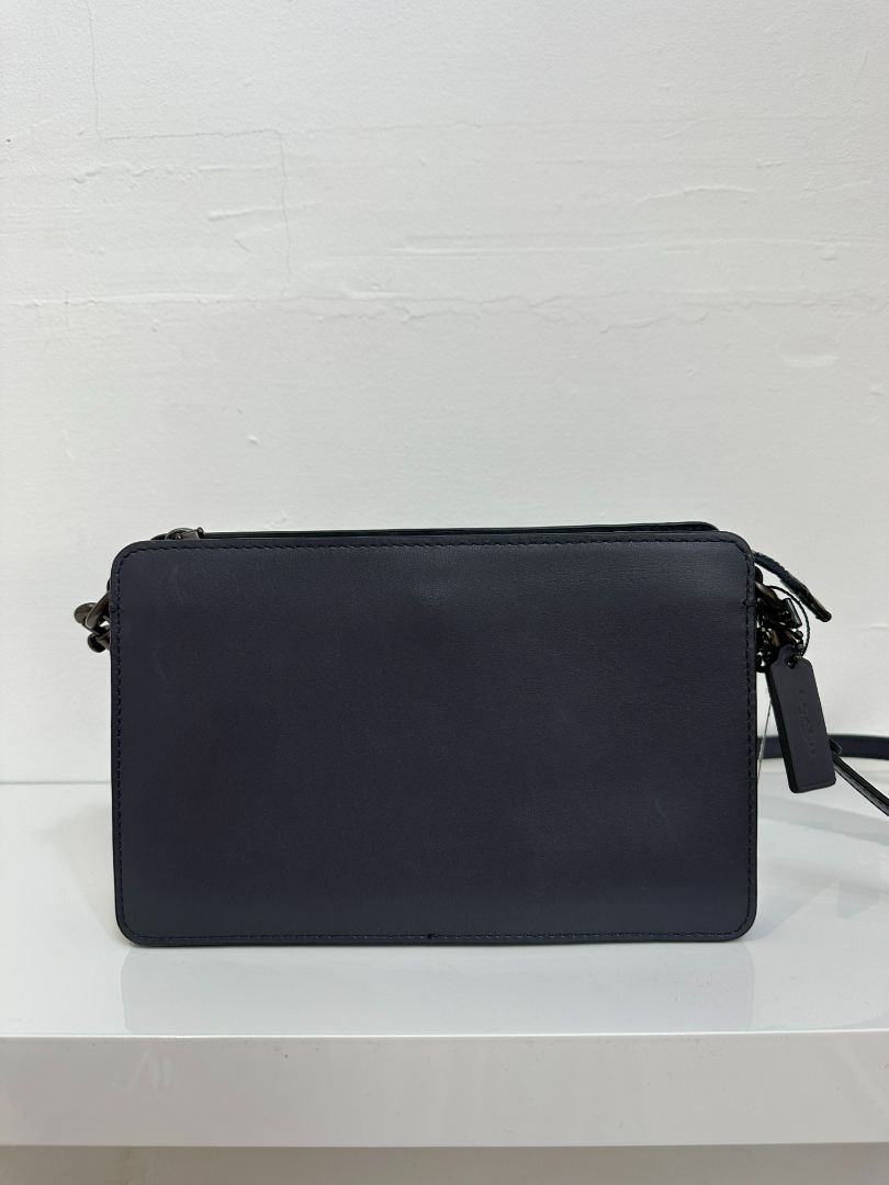 Coach Navy Blue Signature Chain Bag