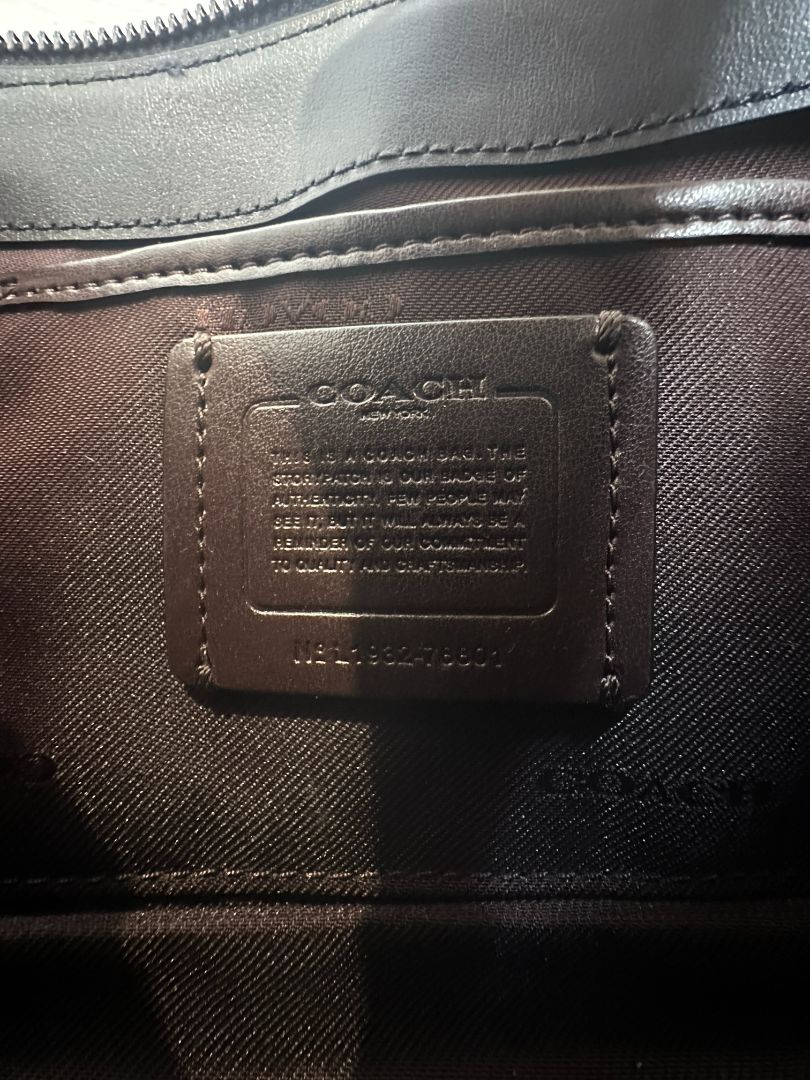 Coach Navy Blue Signature Chain Bag