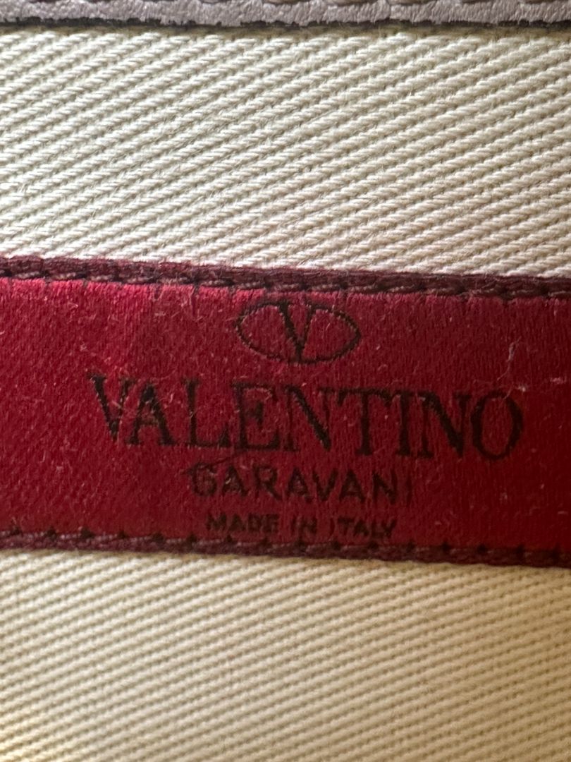 Valentino Taupe Rockstud Small Leather Crossbody Camera Bag
