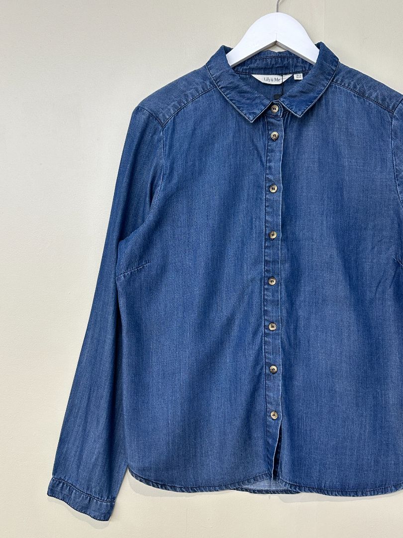Lily & Me Blue Patsy Tencel Denim Shirt - Size 16