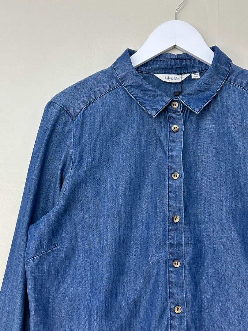 Lily & Me Blue Patsy Tencel Denim Shirt - Size 16