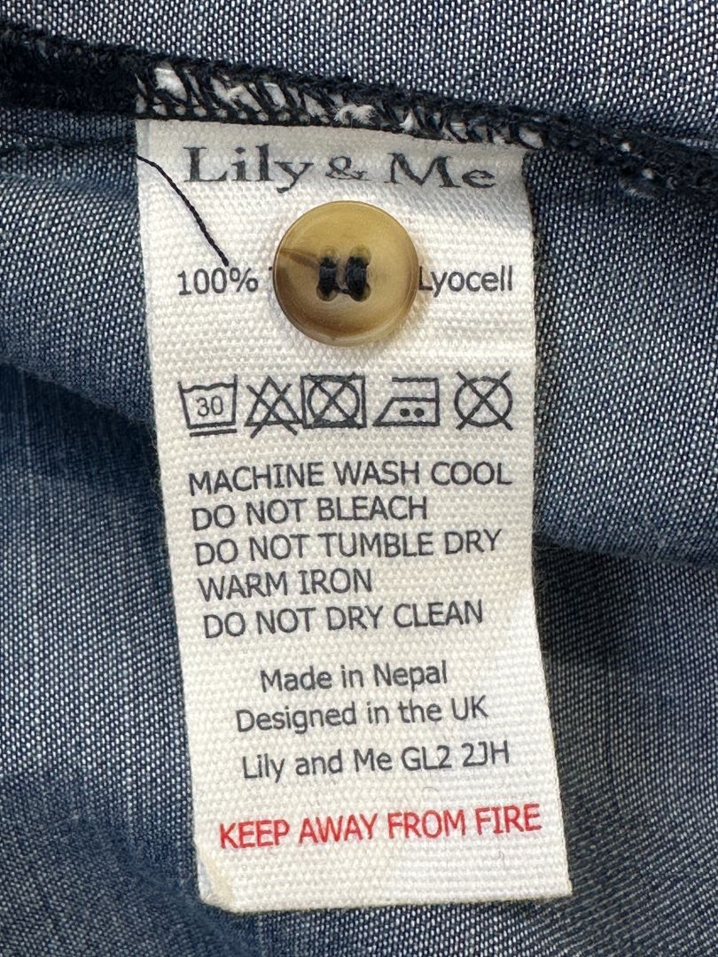 Lily & Me Blue Patsy Tencel Denim Shirt - Size 16