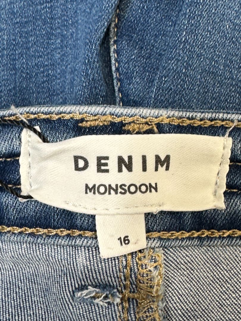 Monsoon Blue Denim Shorts - Size 16