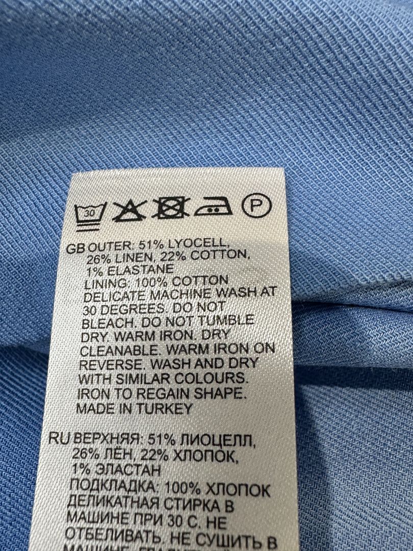 Reiss Blue Jenna Puff Sleeve Midi Dress - Size 12
