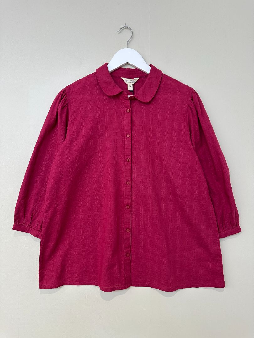 Seasalt Raspberry Hope Cottage Check Blouse - Size 12