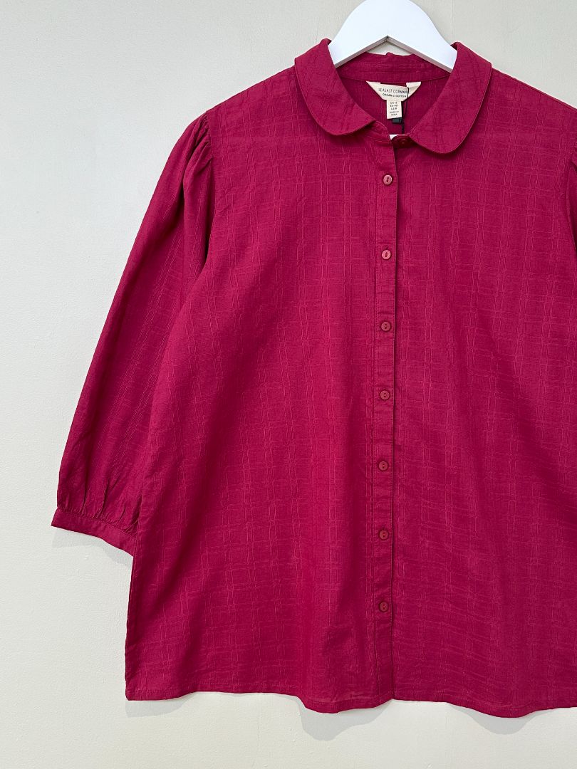 Seasalt Raspberry Hope Cottage Check Blouse - Size 12
