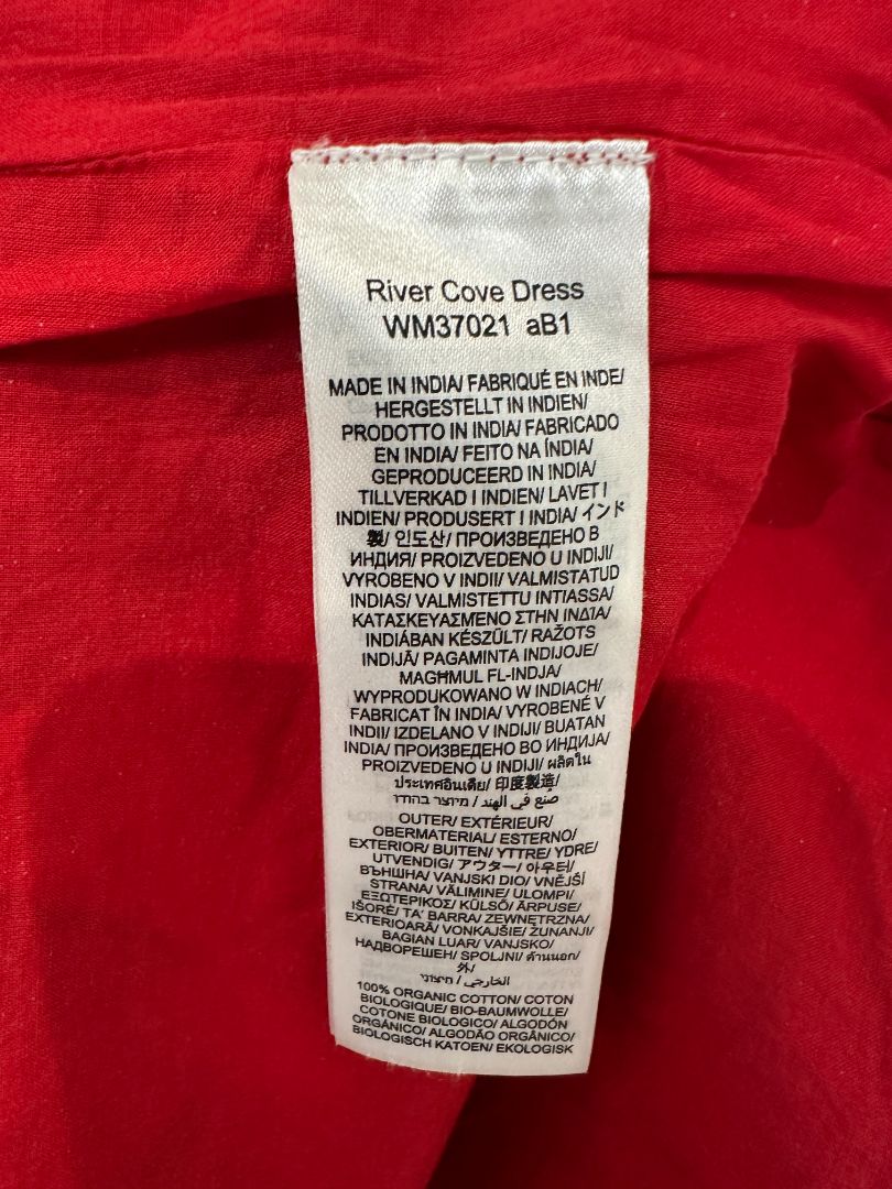 Seasalt Red Blue River Cove Geometric Cotton Dress - Size 16