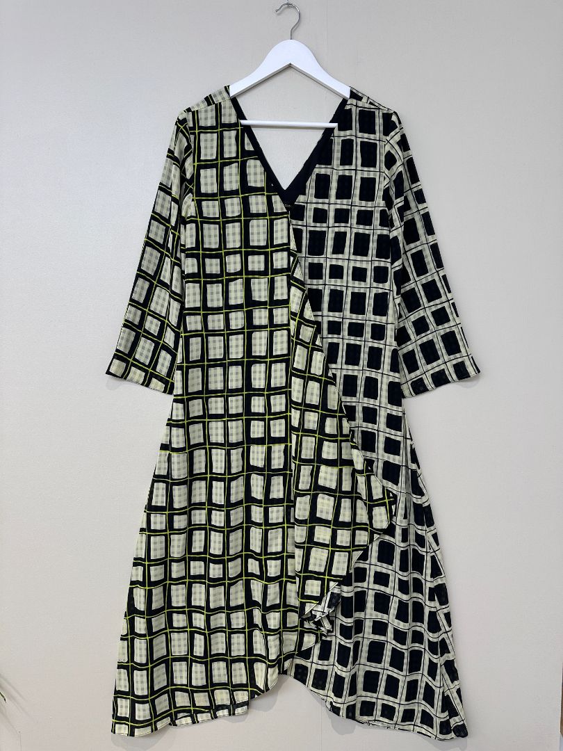 Stine Goya Black Yellow Polly Check Dress - Size S