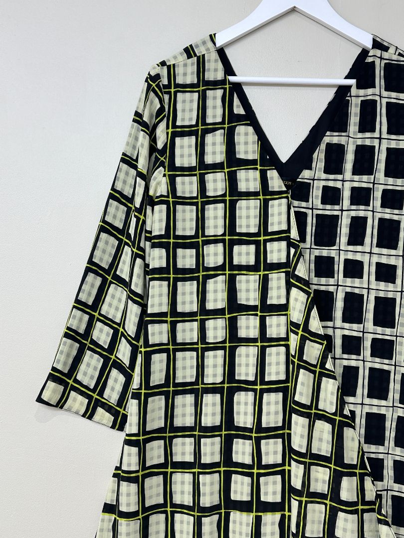 Stine Goya Black Yellow Polly Check Dress - Size S