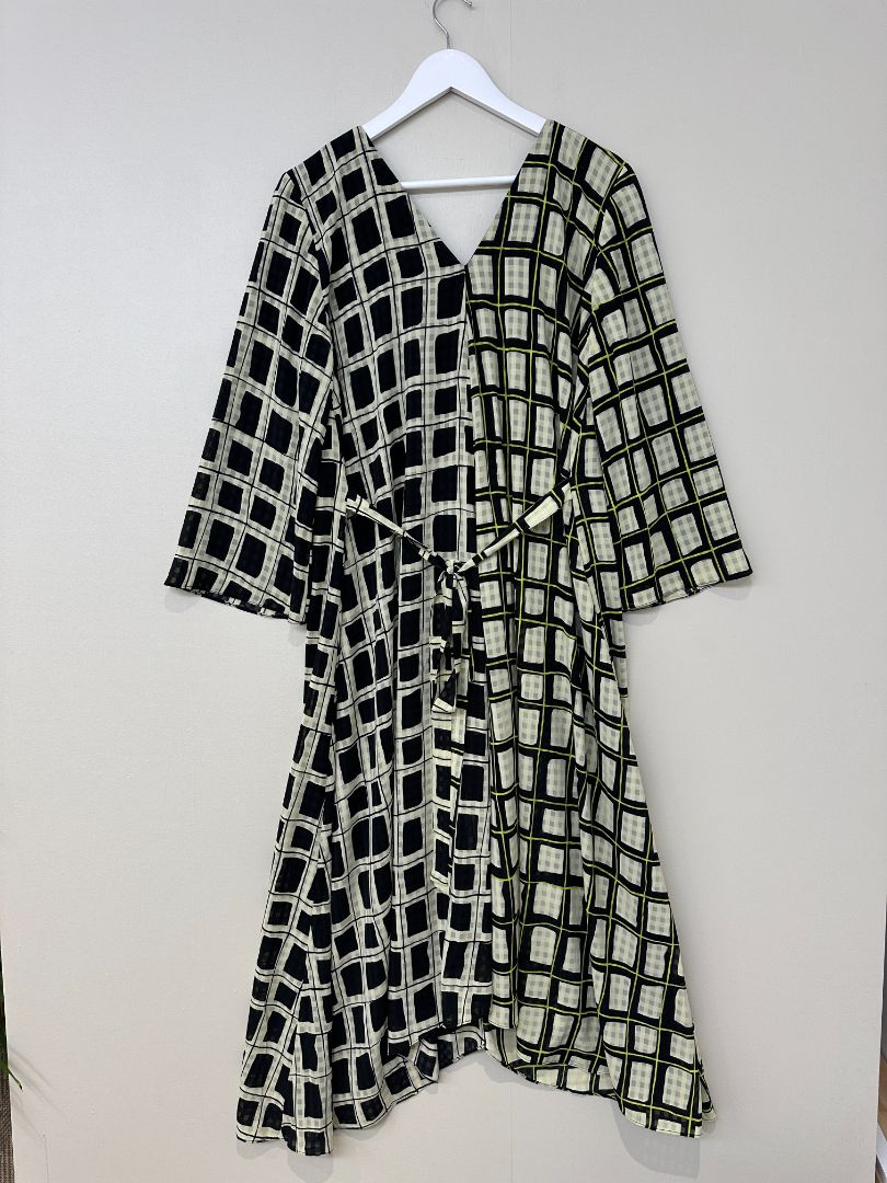 Stine Goya Black Yellow Polly Check Dress - Size S