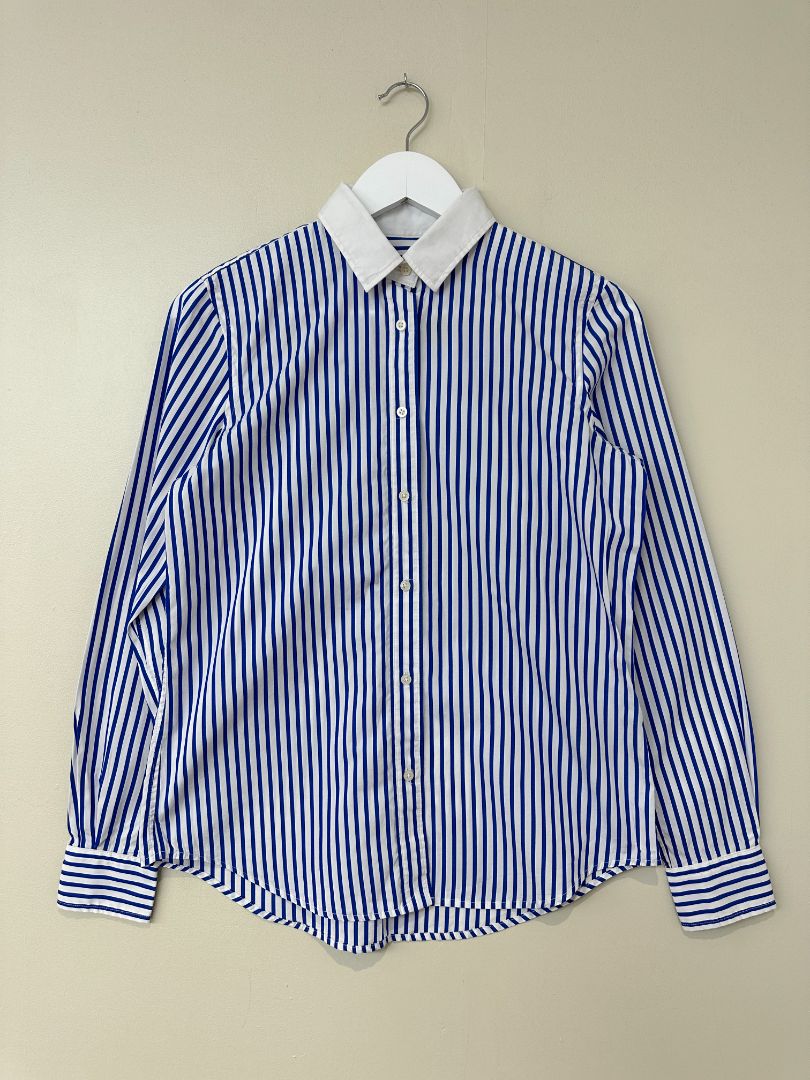 Lauren Ralph Lauren Blue White Striped Shirt - Size 10