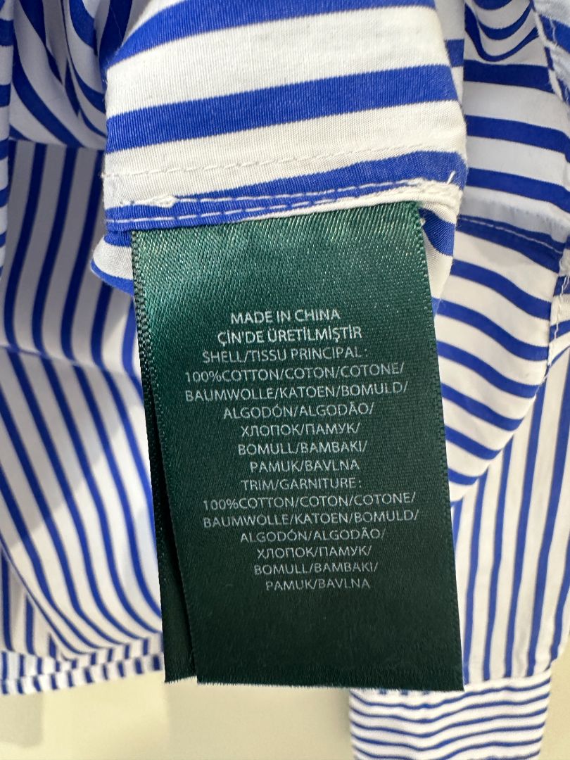Lauren Ralph Lauren Blue White Striped Shirt - Size 10
