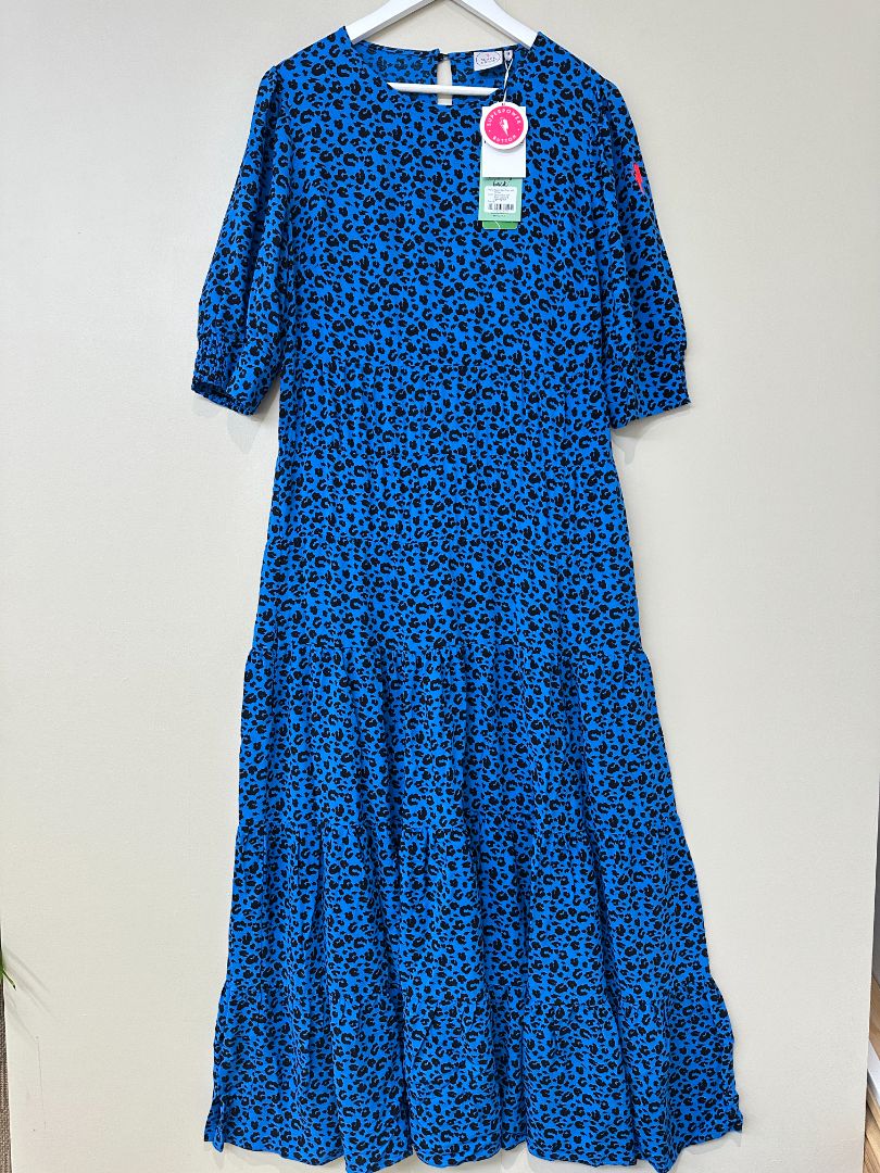 Scamp & Dude Blue Black Animal Print Midi Dress - Size 18